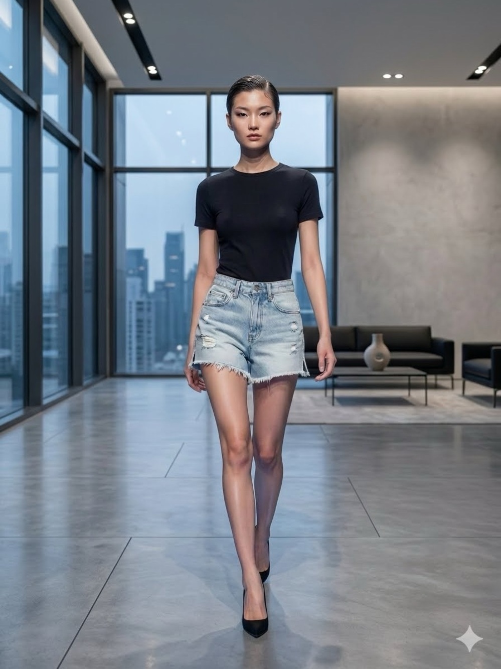 Blank NYC Light Wash Distressed Denim Shorts